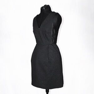 Madewell Sleeveless V-Neckline Leather Mini Dress Pockets